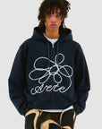 Sweat à capuche zippé avec logo fleuri