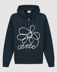 Sweat à capuche zippé avec logo fleuri