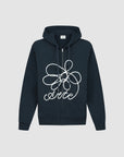 Sweat à capuche zippé avec logo fleuri