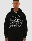Sweat à capuche zippé avec logo fleuri