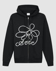 Sweat à capuche zippé avec logo fleuri
