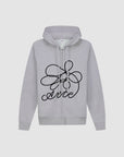Sweat à capuche zippé avec logo fleuri