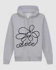 Sweat à capuche zippé avec logo fleuri