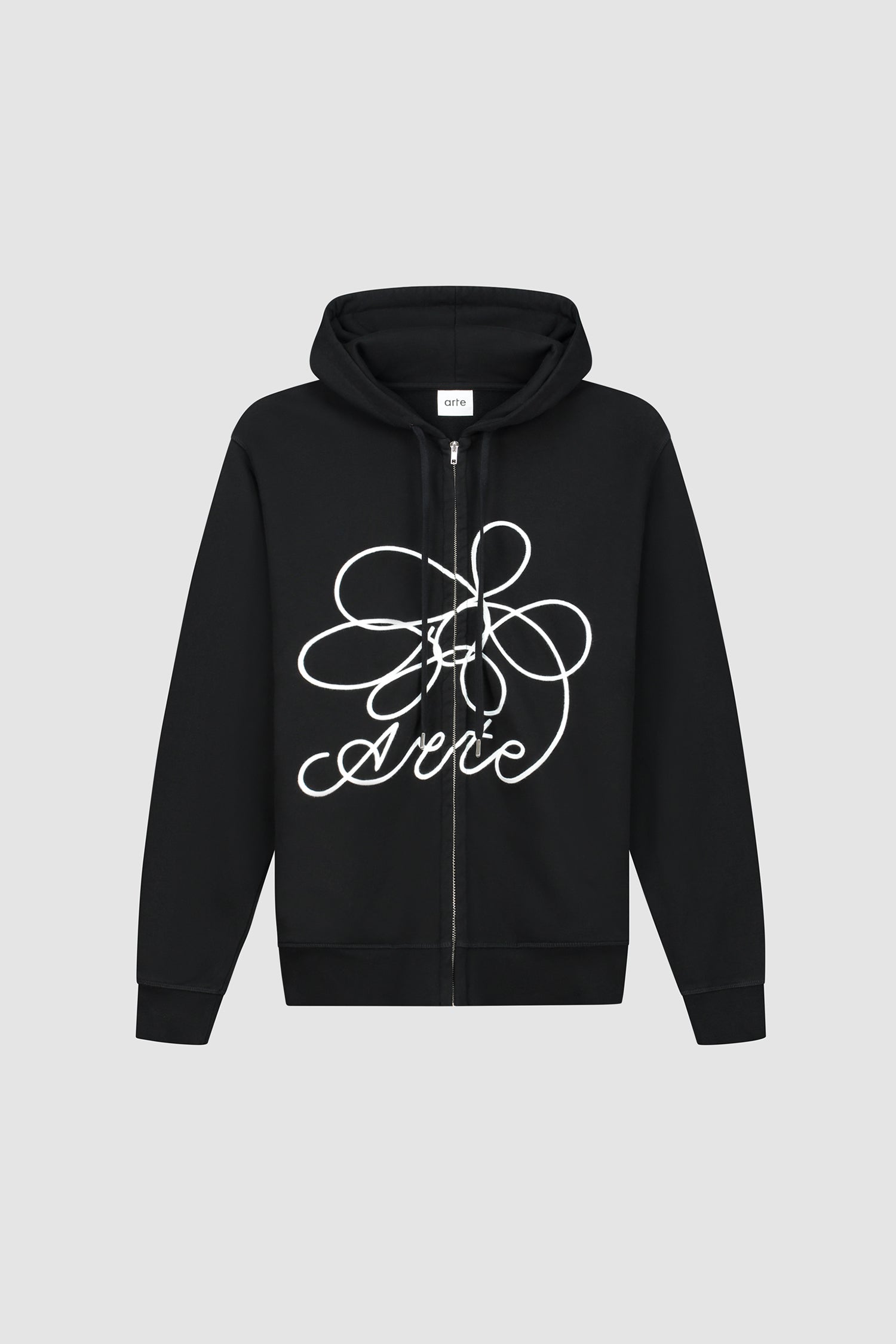 Sweat à capuche zippé avec logo fleuri