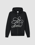 Sweat à capuche zippé avec logo fleuri