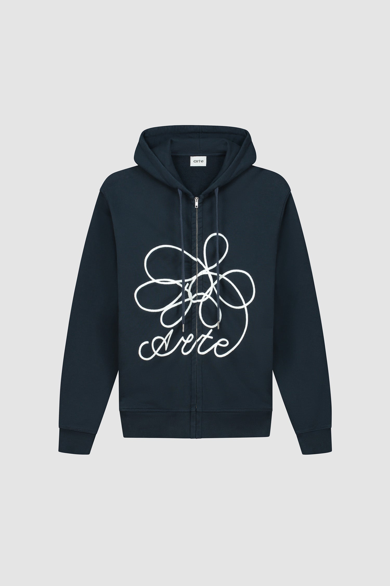 Sweat à capuche zippé avec logo fleuri
