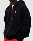 Sweat à capuche zippé en forme de cœur